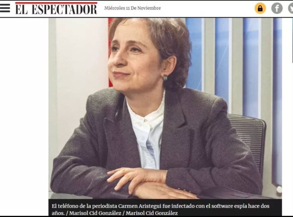 Fotografía de Carmen Aristegui publicada en El Espectador